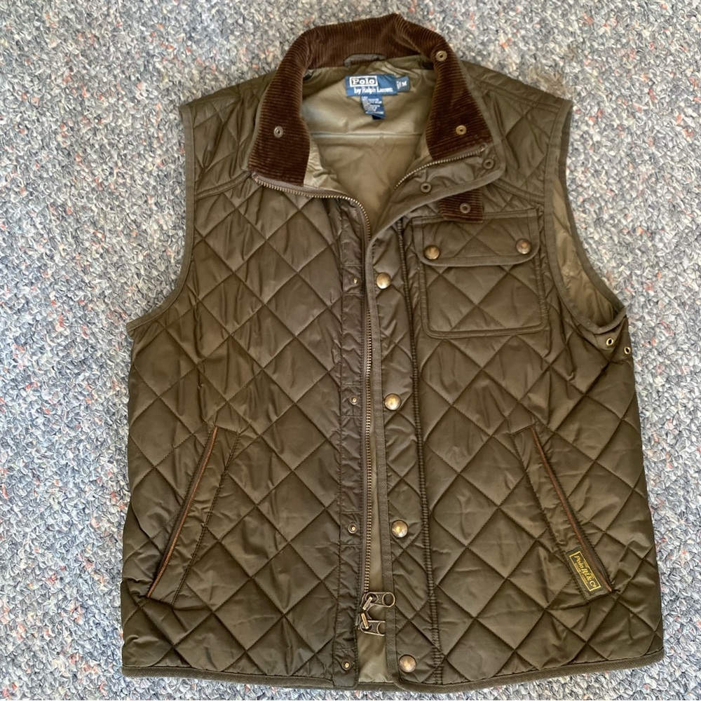 Polo by Ralph Lauren Corduroy Trim Diamond Quilted Vest